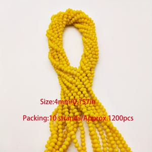 TEMU 1200+ 단단한 4mm 유리 비즈 10 줄, 휴일 비즈, 오스트리아 유리 비즈, 유리 론델 비즈, 팔찌, 목걸이, 발목, 귀걸이, 보석 만들기, DIY 여유로운 비즈, 결혼식 장식, 비즈 공급