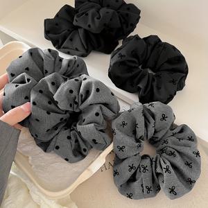 TEMU 여성용 우아한 보우노트 도트 하트 초커 헤어밴드 6개 세트, 고신축성 번 헤어스타일용 머리끈