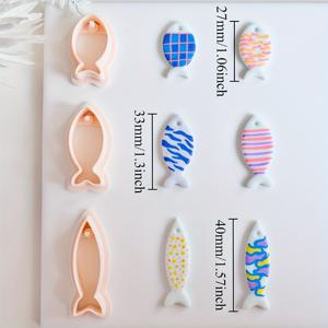 TEMU 귀걸이 및 주얼리 만들기용 3개 세트 작은 물고기 모양 폴리머 클레이 커터, DIY 펜던트 & 목걸이 장식용 동물 형태의 소프트 포테리 클레이 몰드, 귀걸이에 맞춤형 날카로운 가장자리의 3D 프린팅 PLA 컷아웃