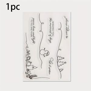 TEMU 1pc 투명 스탬프, 재사용 가능, 양초와 눈사람 패턴이 있는 투명 고무 스탬프, 축복 표현용, 수제 카드 만들기 장식용, DIY 스크랩북킹 및 수공예용