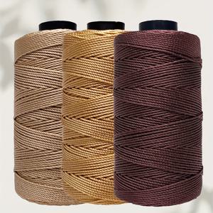 TEMU 고품질 나일론 코바늘 뜨개질 털실 3개 세트. 각 100G, 직경 1.5mm, 3겹 구조. 다양한 색상으로 제공되며 모자, 가방, 신발, 식물 지지대, 차량 매트 등 코바늘 뜨개질 프로젝트에 적합합니다.