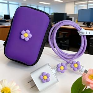 TEMU 6개 충전기 케이스 세트 - 귀엽고 튼튼하며 아이폰 18W/20W 충전기, 이어폰, 메모리 카드 및 기타 작은 물품에 적합합니다. 컴팩트하고 휴대 가능하며 수명 연장