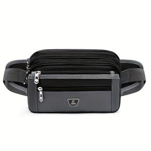 TEMU 남성용 멀티 레이어 트렌디 벨트백, 비즈니스 현금 웨이스트백, 휴대용 아웃도어 스포츠 슬링백, 외출용 다기능 가방
