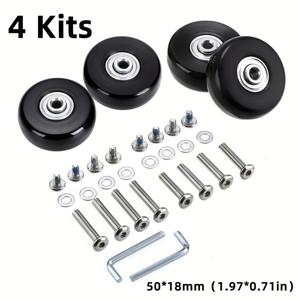 TEMU 2개/4개 11가지 사이즈 선택 가능, 캐리어 바퀴, 무소음 바퀴, 조향 가능한 캐리어 가방, 캐리어 바퀴, 캐리어 교체용 바퀴, 고무 스위블 캐스터, 베어링 수리 키트