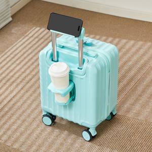 TEMU 크리스마스 선물 캐리어, 14인치 ABS 캐리어 6가지 색상 옵션, 4륜 스피너, 휴대폰 홀더, 컵 홀더, 패셔너블 핸드 캐리어, OEM 도매 가격