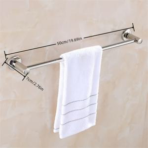 TEMU 스테인리스 스틸 타월 랙, 비천공형 욕실 타월 폴, 걸이형 폴, 싱글 폴 타월 건조대