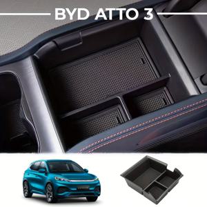 TEMU BYD ATTO 3 차량용 암레스트 박스 수납함 - 내구성 ABS 플라스틱 정리함, 다중 수납공간, 수납 공간 증가, 차량 액세서리 인테리어, BYD ATTO 3 액세서리, BYD ATTO 3 또는 BYD YUAN Plus 호환
