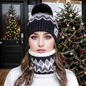 TEMU 2개 세트 여성용 겨울 보온 모자와 스카프 세트, 부드러운 안감, 통기성 및 보온성, 캠핑, 사이클링, 스키, 일상 추위 방지에 이상적—블랙/화이트/그레이/베이지 스타일, 손세탁 전용—다용도 올인원 액세서리, 여성용 보온 모자, 겨울 비니, 여성용 겨울 의류, 크리스마스와 새해를 위한 가족과 친구를 위한 완벽한 선물