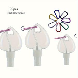 TEMU 키링 후크가 있는 하트 모양 30ml 스프레이 병 20개 세트 - 향수 및 화장품을 위한 휴대용 누출 방지 여행 솔루션, 무향 플라스틱 재질, 리필 가능, 컴팩트하고 휴대하기 편리함.