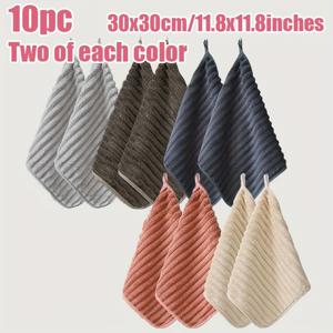 TEMU 다크 캔디 워시클로스 5개 세트, 30x30cm / 11.8x11.8인치 코랄 플리스 사각 타월, 부드럽고 흡수력 좋은 빠른 건조, 주방, 욕실, 일상 청소용 걸레, 핸드 타월, 휴일 선물, 크리스마스, 할로윈