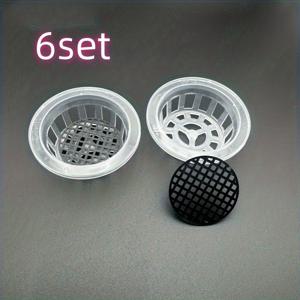 TEMU 식물 재배 바구니 6세트, 수경 재배 야채 재배 바구니, 플라스틱 화분, 가정 발코니 정원 가꾸기 및 수경 재배에 적합