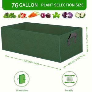 TEMU 5.5pcs 6.3/76갤런 정원 감자 재배용 가방, 플립탑 뚜껑 및 내구성 있는 손잡이가 있는 정원 심기 가방, 통기성 패브릭 화분, 헤비듀티 감자 재배용 화분, 과일, 양파, 토마토, 당근, 채소, 감자, 꽃에 적합 (녹색)