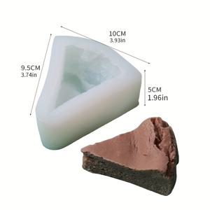 TEMU 1개의 실리콘 삼각형 케이크 캔들 세트, 판타지 테마 DIY 베이킹 디저트 수제 빵 아로마테라피 왁스 성형기