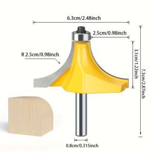 TEMU JGZUI 라운드오버 라우터 비트 8mm 샤프트, 금속 목공 코브 보링 비트, 전기 또는 배터리 필요 없음, 목공기계용 조각 에지 도구 헤드입니다.