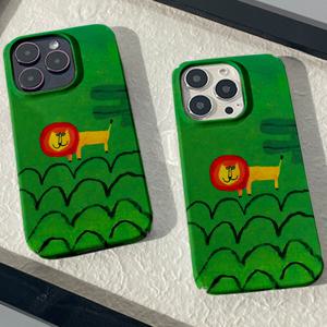 TEMU 폰케이스: 사자 그림 충격 흡수 트렌디 보호 아이폰16 15 14 13 12 11 프로 맥스 XR XS 맥스 플러스 하드 케이스 남녀공용 보호 커버 선물