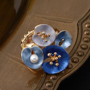 TEMU 꽃무늬 벨벳 불규칙 스타일 창의적 디자인 심플 여성용 링 패스츄럴 스타일 반지 팔찌 액세서리