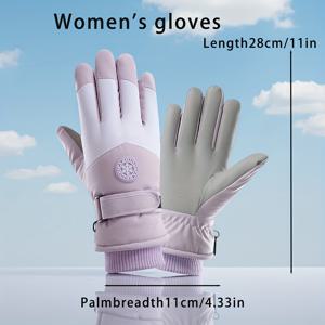 TEMU 가을 겨울 여성용 장갑, 터치스크린 호환 패셔너블 디자인, 두꺼운 안감 방풍 방한 보온 장갑, 야외 활동 사이클링 눈놀이 고품질 남녀 커플 스키 선물 추천