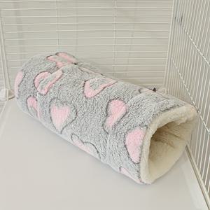 TEMU 햄스터 따뜻한 통로 1개, 소형 애완 햄스터 초극세사 플러시 터널 둥지, 고급 쥐 슈가 글라이더 페럿 기니피그, 고급 쥐 해먹 통로 슈가 글라이더 기니피그 플러시 수면 둥지