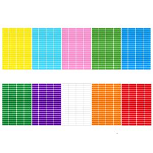 TEMU 840개의 컬러풀 사각 라벨 스티커 - 10장, 10가지 생생한 색상(노랑, 파랑, 초록, 분홍, 보라, 주황, 빨강) 손글씨 이름표용, 책 정리 및 용품, 학생 및 사무실 학교 사용, 다목적 데칼 스티커