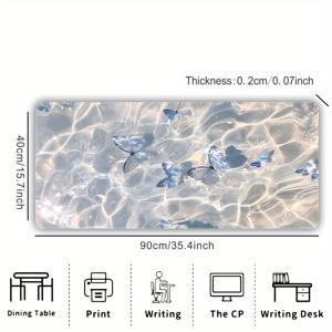 TEMU 1개 초대형 두꺼운 미끄럼방지 게이밍 마우스패드, 내구성 강화 잠금 테두리 디자인, PC·사무실·가정용, 다양한 사이즈, 고밀도 고무 베이스로 안정적이고 매끄러운 표면, 정밀한 마우스 트래킹, 애니메이션 & 미니멀 풍경 디자인