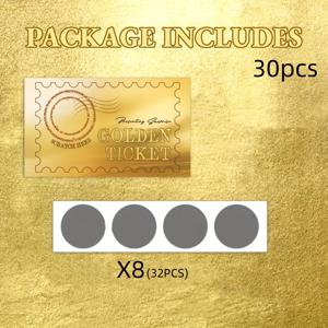 TEMU 30개 골든 스크래치 오프 티켓 스티커 및 쿠폰 카드, 휴일, 생일, 결혼식 파티 선물, 소규모 사업, 상품 및 메모 카드에 적합