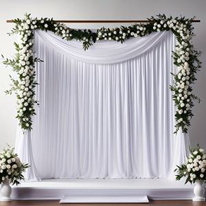 TEMU 1개 119.52인치*82.12인치 고급 순백색 새틴 배처러 파티 커튼 배경, 실내/외부 웨딩 장식용 9.96피트, 사진 촬영 배경, 무대 장식, 어머니날/크리스마스/생일/새해 용품 (파티 장식)