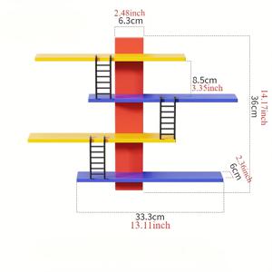 TEMU 다용도 층층 벽걸이 디스플레이 선반 - 컬렉터블, 장난감 및 화장품을 위한 DIY 우주 테마 수납 - 튼튼한 금속 프레임과 견고한 검은 다리, 룸 장식