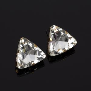 TEMU 고품질 합성 삼각형 스터드 귀걸이, 눈부시고 눈길을 사로잡는 세련된 금속 세팅. 일상 및 특별한 날에 모두 어울리며 우아한 매력을 뽐내세요