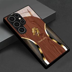 TEMU 폰 케이스: 우드 그레인 조디악 드래곤 디자인 유리 폰 케이스, 인기 있고 스타일리시 - S25, S24, S23, S22, S21, S20, NOTE 10, A55, A54, A53, A52, A36, A35, A33, A15, A14, A13, A05s, A05 호환