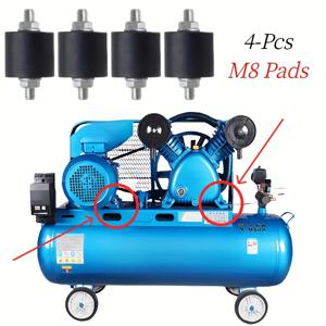 TEMU 4개 세트 - 4 M8 두꺼운 고무 진동 방지 패드, 에어컨 유닛 및 컴프레서용, 내구성 강화, 쉬운 교체, 내마모성 고무 패드, 내장 나사 고정 포함