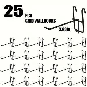 TEMU 25개 격자형 벽걸이 후크, 금속 페그보드 후크, 다기능 디스플레이 랙 후크, 홈 데코, 귀걸이 및 헤어 액세서리 보관 후크, 슈퍼마켓 선반 및 제품 정리, 공예 전시회, 다용도 후크에 적합