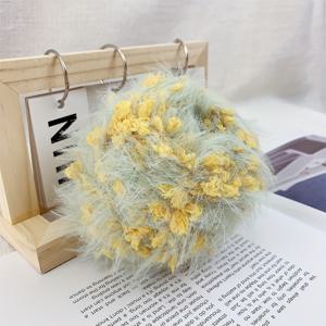 TEMU 1개 100g 멀티컬러 혼방 실, 직조 뜨개질 코바늘 실, 특별한 부드러운 그린 롱 플러피 옐로우 플라워 실, 가든 스타일 피부 친화적 수제 실, DIY 코바늘 및 뜨개질 가방, 모자, 스카프, 스웨터, 액세서리 장식, 핸드메이드 코바늘 프로젝트용