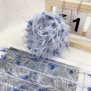 TEMU 기계 뜨개질, 손뜨개질, 코바늘 뜨개질에 적합한 100그램의 혼합 털실입니다. 이 특별한 부드러운 흰색과 파란색의 긴 플러시 꽃 털실은 파란색 장미 스타일로, 수제 코바늘 가방, 모자, 스카프 제작에 완벽합니다.