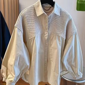 TEMU 여성용 유럽 스타일 루즈 캐주얼 스플라이스 페이크 투피스 셔츠, 플러스 사이즈 여아용 가을 LL168