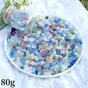 TEMU 2.82oz 천연 바다유리 슬라이스 - 부드럽고 반투명한 안전한 둥근 얼룩 조각 (빨강, 주황, 노랑, 초록, 파랑, 보라, 분홍) - DIY 공예, 주얼리 제작, 꽃병 채우기, 슬러리 자갈용 - 용해된 유리로 선물 및 DIY 공예 재료에 적합