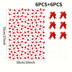 TEMU 그녀/그를 위한 선물 12개입 하트 모양 투명 플라스틱 선물 봉투, 빨간 리본, 투명, 대량 파티 용품, 결혼식, 생일, 샤워, 휴일 축하, 발렌타인데이, 크리스마스, 부활절, 귀여운 선물 봉투, 간식 및 사탕 배포에 이상적