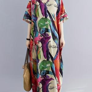 TEMU 빅사이즈 V넥 튜닉 원피스