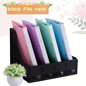 TEMU 분리형 대용량 사무용 파일 정리함, 책받침대, 책상용 문서 보관용 4열 파일 칸막이