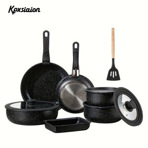 TEMU Kpxsiaion 13피스 쿡웨어 세트, 분리형 손잡이가 있는 논스틱 냄비와 프라이팬으로 구성되어 있으며, 인덕션 조리에 적합하며, RV에 친화적인 옵션을 포함합니다.