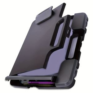 TEMU 휴대용 클립보드 (수납 공간 포함), 손잡이 달린 플라스틱 수납 클립보드, 강력 클립보드 폴더, 옆면 개방형 클립보드 박스, A4 사이즈 사무실 필기 보드, 14.5인치 x 12인치 x 1.75인치