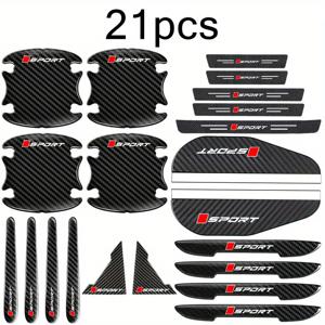 TEMU 21가지 자동차 추가 장비 - 문턱 보호 스티커, 후방 거울용 햇빛 가리개, 도어 암 보호 필름, 충돌 방지 스트립, 스크래치 방지 코너 - 모든 차량에 적합, 차량 안전 향상, 질감 있는 그립 표면