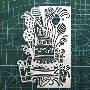 TEMU 1개 미니 생일 케이크 풍선 DIY 스크랩북 수제 카드 만들기 금속 엠보싱 몰드 탄소강 커팅 템플릿