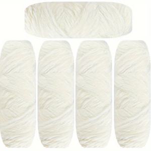 TEMU 500G (17.63Oz) 벨벳 쉐닐 얀 5개 세트 (폴리에스터 100%). 부드럽고 피부 친화적인 이 얀은 다양한 색상으로 제공되며, 두께는 4mm입니다. 손으로 만든 스카프와 같은 코바늘 뜨개질 및 뜨개질 프로젝트에 적합합니다.