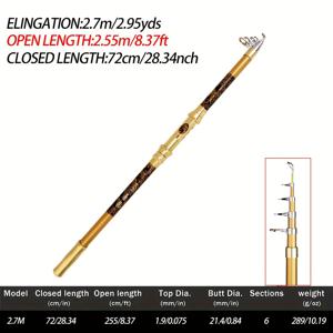 TEMU 지상 플러그가 있는 메탈 낚싯대, 초경질 강력 허리 낚싯대, 텔레스코픽 바다 서프 스피닝 낚싯대, 보트 낚시 장비, 2.1M - 3.6M / 2.29Yds - 3.93Yds
