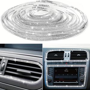 TEMU 2열 자체 접착 라인스톤 리본 스트립, 아이스 아웃 블링 스티커 롤 (공예, 휴대폰, 자동차 장식, 주얼리 제작 용품용, 배터리 없음)