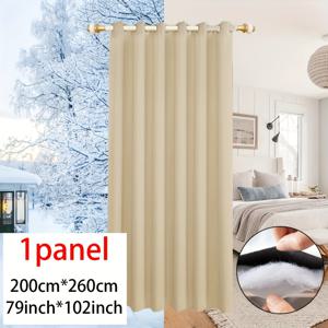 TEMU 겨울용 보온 방풍 두꺼운 단열 커튼 1개, 상단 아일렛 설치, GSM440+, 삼중 레이어 방한용 단열 파티션 커튼, 모던 홈 데코 도어 커튼 베이 윈도우 , 두꺼운 단열재로 차가운 공기를 차단하는 겨울용 파티션