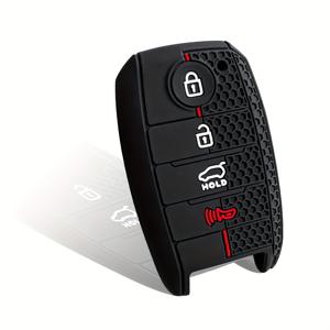 TEMU 보호 키 커버, KIA 모델 일부 (KIA K5, Forte, K3, K2, Sportage 포함)와 호환, 스마트 리모컨 케이스 - 충격 방지 및 내마모성 - 실리콘 재질 - 정확한 핏 및 색상 유지