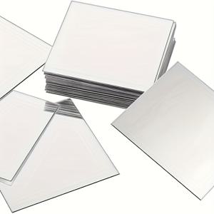 TEMU 10개 미니 아크릴 사각 거울 - 3x3 인치 접착식 공예 타일, DIY 프로젝트용