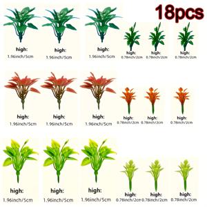 TEMU 18pcs 미니어처 페어리 가든 플라스틱 식물 세트 - 철도 풍경 및 창의적인 개발을 위한 인공 나무 모델, 가정 장식 및 테이블탑 디스플레이에 이상적, 배터리 필요 없음, 창의적인 놀이 시간 | 생동감 있는 녹지 | 인공 식물, 페어리 가든 액세서리