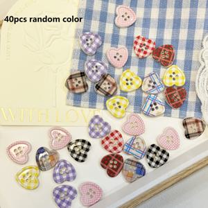 TEMU 마카롱 컬러 꽃 하트 수제 DIY 창의적인 단추 40개